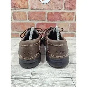 CROCS Shoes Crocs Brown Leather Shaw Boat Triple Comfort Mens